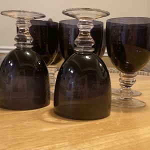 Lot of 8 glass water goblets